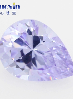 梨形变蓝色锆石戒面裸石 水滴形人造CZ钻宝石变兰皓石珠宝主石钻