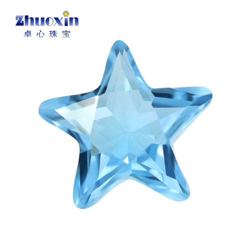 五角星浅海蓝色玻璃裸石