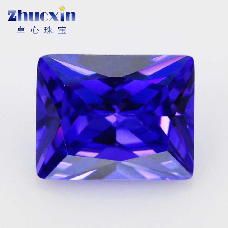 长方直角紫蓝色锆石裸石