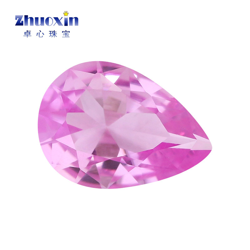 diy梨形裸石戒面珠宝红刚玉