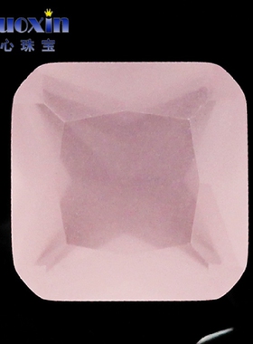 正方倒角裸石粉玉色玻璃