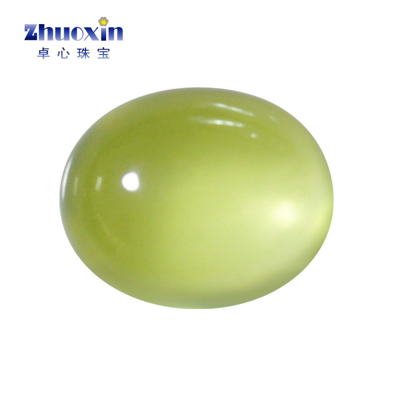 黄葡萄石蛋形平底素面裸石 天然金黄葡萄石光面戒面椭圆形彩宝