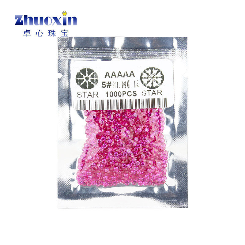 5#红刚玉小圆形尖底钻裸石 5号Ruby微镶蜡镶石CZ首饰配件裸钻DIY