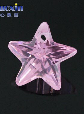 diy粉红色裸石打孔镶嵌吊坠仿钻
