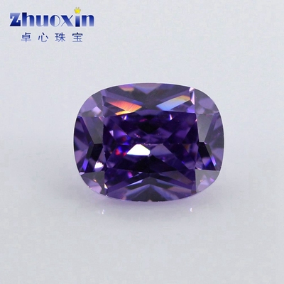 diy长方形紫红色裸石镶嵌戒面