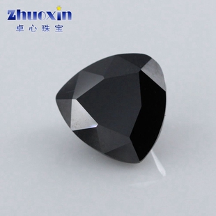 黑色锆石CZ肥三角防钻裸石尖底 合成宝石胖三角形耳钉项链镶嵌diy