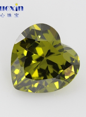 心形橄榄绿色立方氧化锆石裸石 尖底人造CZ瑞士钻美甲异形水钻DIY