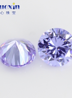 圆形变蓝色合成CZ锆石裸石 Diy尖底变兰人造钻首饰品0.8~2.9mm