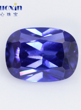 肥长方坦桑蓝宝石人造钻石蓝宝坦桑 裸石原石5A戒面镶嵌裸钻饰品