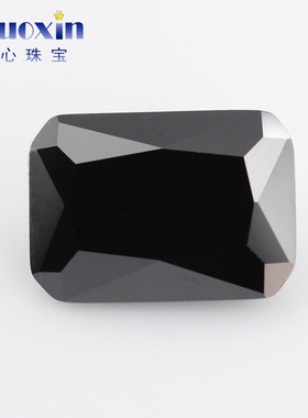 长方倒角车花黑色锆石