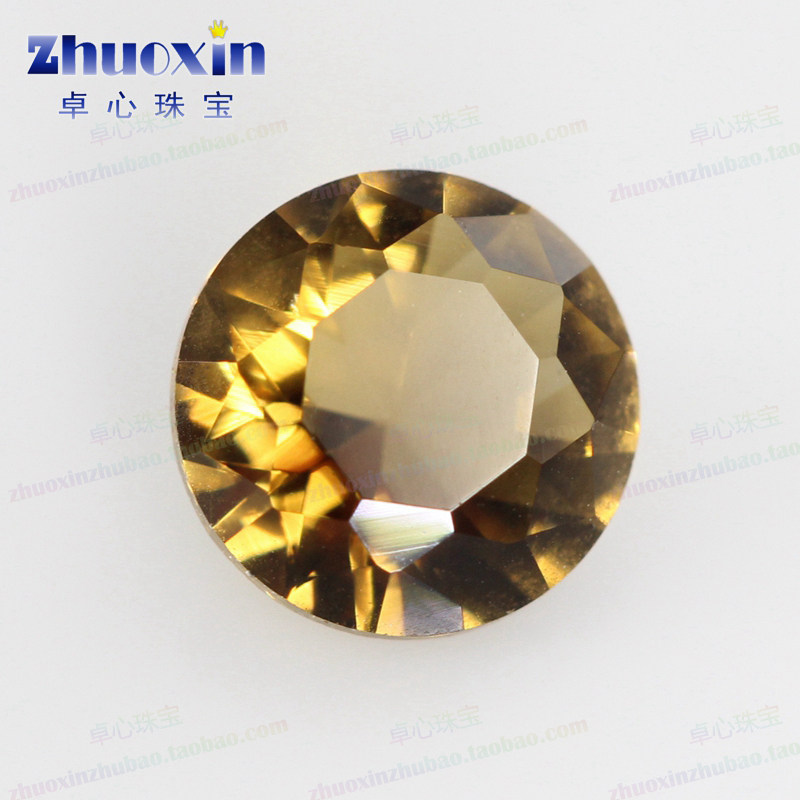 圆形浅咖啡色玻璃人造宝石裸石 棕色散钻补钻首饰配石1mm~4.25mm