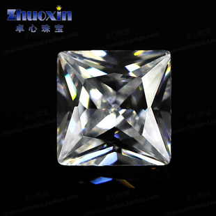正方形直角白色锆石裸石 公主方合成立方氧化锆CZ配石仿真补钻DIY
