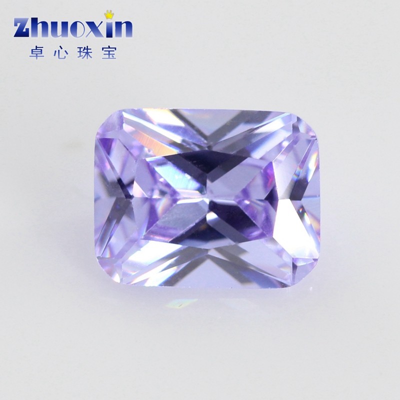 长方倒角车花变蓝锆裸石