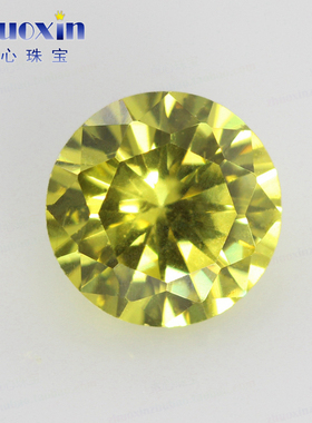 圆形橄榄黄色人造锆石仿钻裸石 大尺寸尖底CZ美甲钻DIY 3~20mm