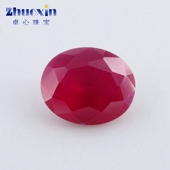 蛋形5 红刚玉沙底Ruby红宝石裸石 砂底合成椭圆形戒面饰品配石DIY