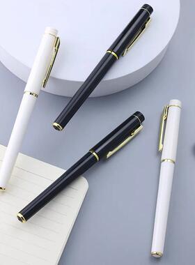 企业会议礼品笔定制logo印广告办公签字笔刻字白色中性笔定制印字