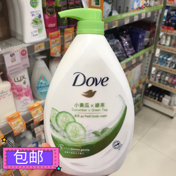 香港正品Dove多芬沐浴乳1000ml小黄瓜绿茶清爽水嫩沐浴露