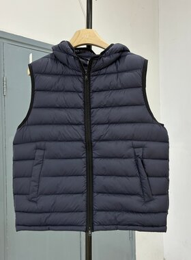 862105冬款欧货连帽拉链90白鸭绒排骨羽绒无袖马甲女减龄保暖外套