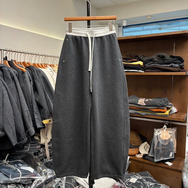 2025冬季新款休闲裤加绒加厚松紧腰抽绳卫裤女休闲显瘦弯刀阔腿裤,女装/女士精品,卫裤,淘宝优惠券,粉丝福利购,淘宝优惠卷