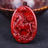 红木马挂件小叶紫檀十二生肖马吊坠木马牌挂坠属马护身符项链男女