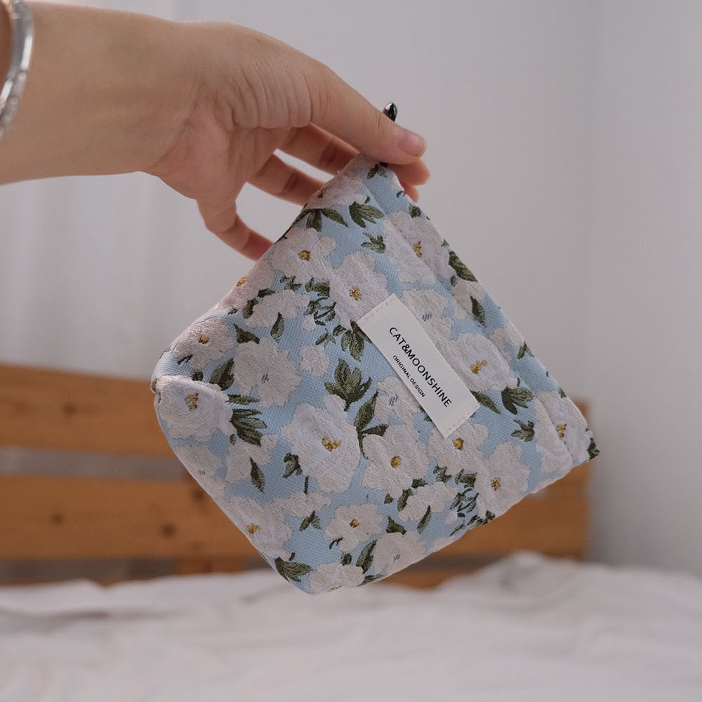 春日繁花朵化妆包收纳包大容量水乳刷包便携洗漱包大小补妆包月事