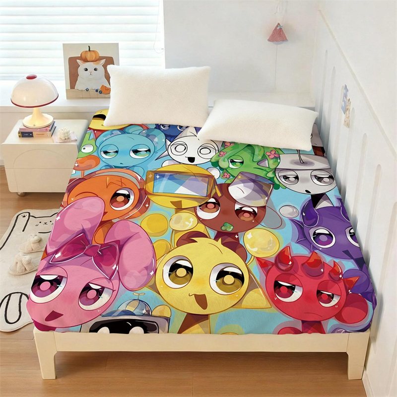 儿童卡通动漫游戏节奏盒子保暖水晶绒床笠单件床垫保护套防尘床罩,床上用品,床笠,淘宝优惠券,粉丝福利购,淘宝优惠卷
