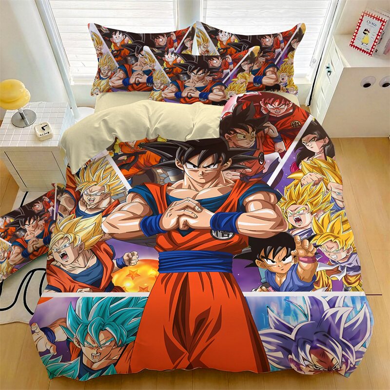 儿童卡通动漫七龙珠全棉被套四件套学生宿舍纯棉床单床笠三件套