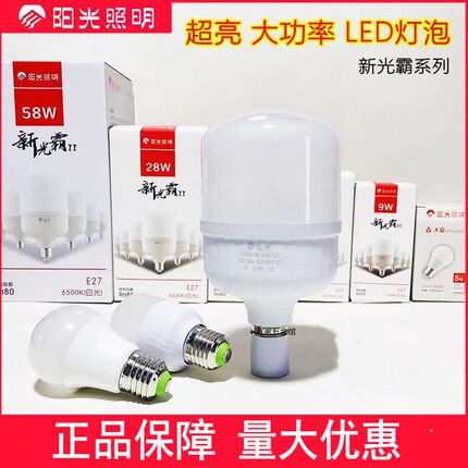 阳光照明超亮led灯泡照明螺口节能灯泡球泡5w10w18w28w40瓦白光