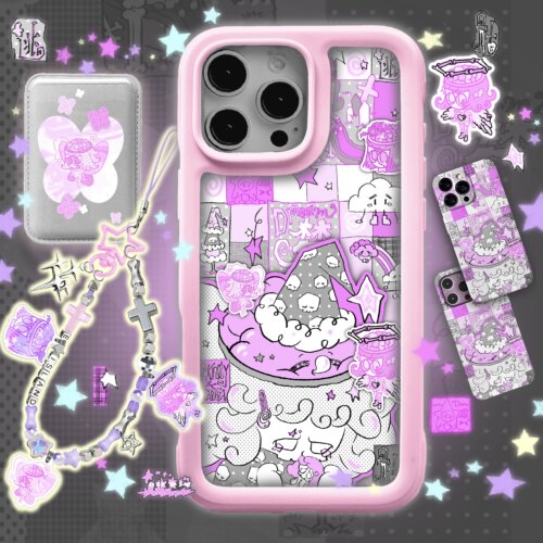 逃生原创小骷*梦境生成器*手机壳卡套y2k古早粉magesafe磁吸IMD双层iphone17air华为16promax14plus防摔15pro