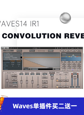 WAVES16 IR1 Convolution Reverb 混响插件编曲studioone效果器
