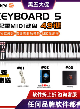 艾肯ICON iKeyboard 5音乐编曲电音键盘控制器49键半配重MIDI键盘
