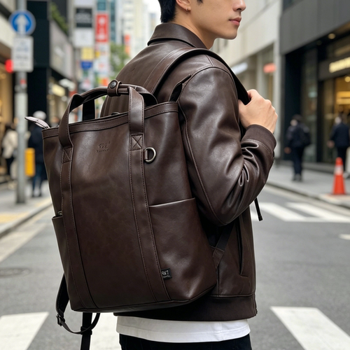 2026复古日韩风男士通勤大双肩包