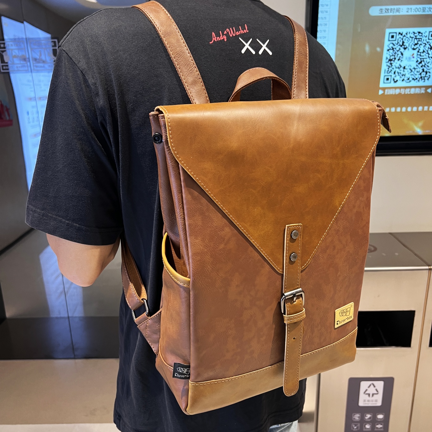 ThreeBox复古时尚手提双肩背包