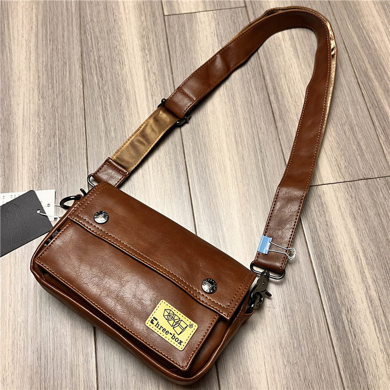 Three-Box潮流时尚软皮单肩包