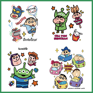 可爱卡通蜡笔小新服装 热转印DIY白墨烫画2003 印花辅料T恤童装