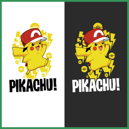 可爱卡通皮卡丘电气鼠童装热转印烫画贴服饰辅料diy白墨烫画1217