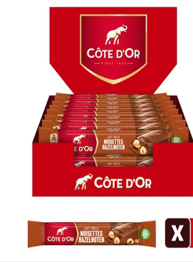 1盒荷兰直邮包邮包税Cote d'Or Chocolade t榛子夹心牛奶巧克力棒