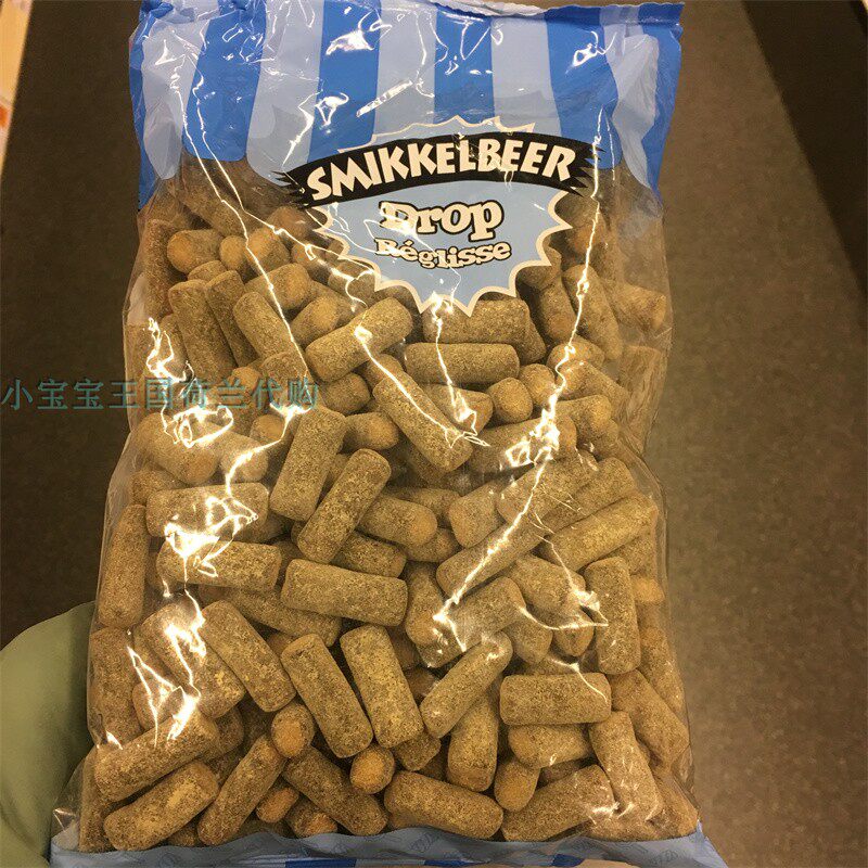 1袋荷兰直邮包邮包税 Smikkelbeer 1公斤大包装甘草糖一次吃个够