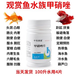 甲硝唑万能大白片鱼龟用药白点凸眼烂鳃烂尾头洞腹水内寄肠炎趴缸