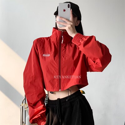 短款冲锋衣爵士上衣速干短夹克女