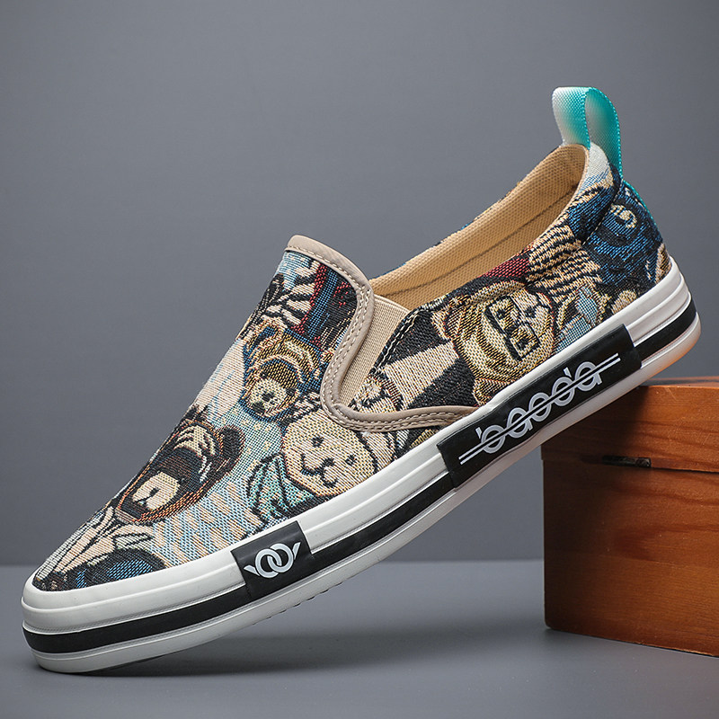 2025新款春秋男鞋帆布鞋休闲潮鞋老北京布鞋一脚蹬懒人鞋夏季透气,流行男鞋,帆布鞋,淘宝优惠券,粉丝福利购,淘宝优惠卷