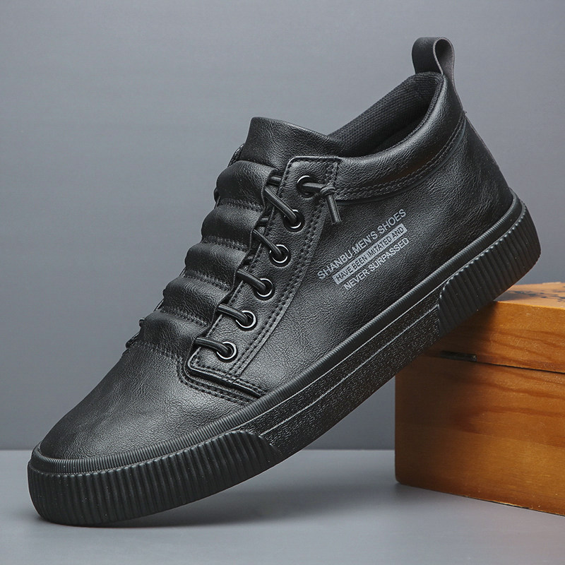 高帮皮鞋男秋冬季一脚蹬男鞋潮鞋2026新款韩版百搭男士休闲皮鞋子