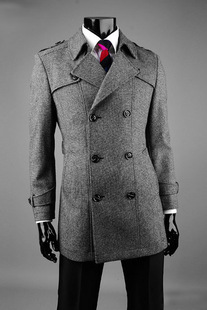 时尚 新款 男外套高级感呢子大衣男中长款 中年冬款 男生风衣商务男装