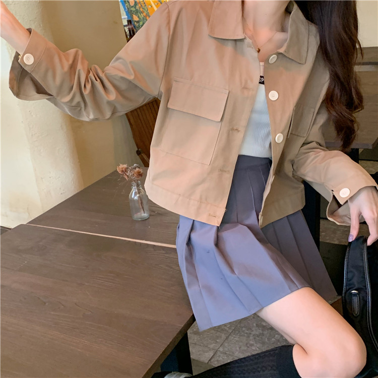 Real price new Korean pocket Lapel loose and versatile jacket