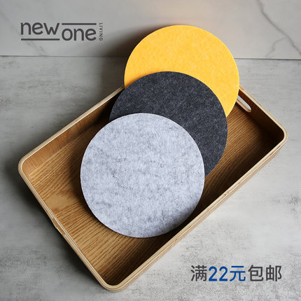 新壹点质物羊毛毡隔热垫防烫耐高温防滑厚圆纯色家用吸水砂锅碗垫