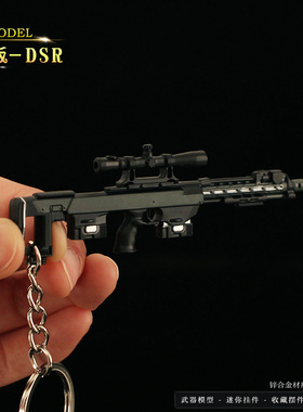 小枪钥匙扣周边 迷你版DSR-1金属模型玩具合金缩微摆件9cm
