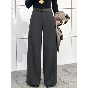 版型超好的高腰直筒西装裤女春秋款宽松通勤简约风宽松显瘦长裤