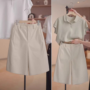 西装短裤女2026新款外穿夏季裤子高腰显瘦中裤夏天薄款宽松五分裤