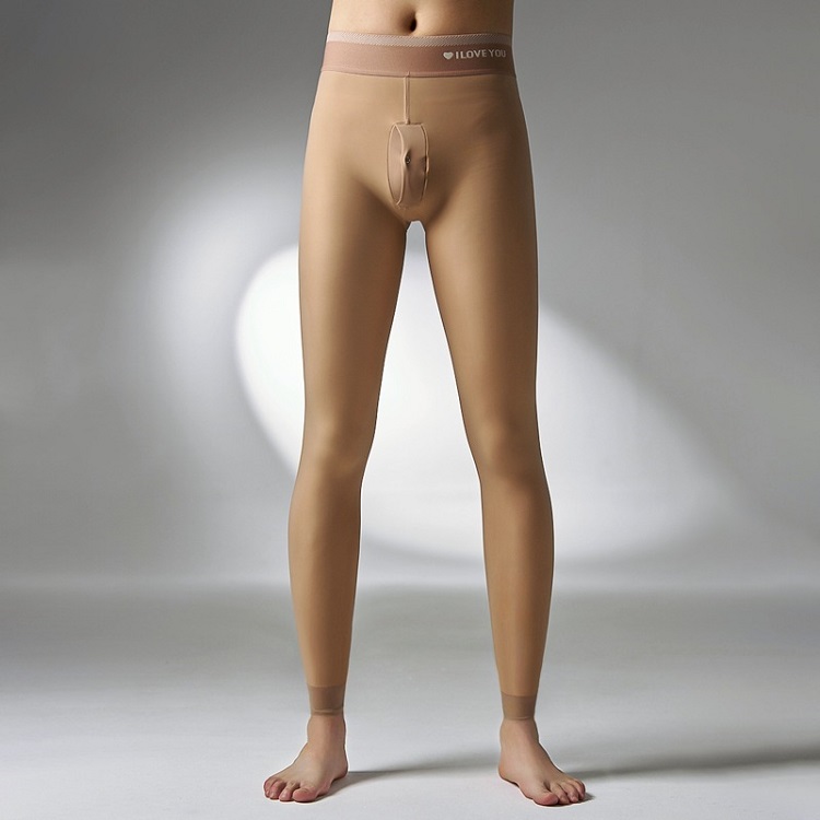 秋冬季水光袜男士细腻加绒加厚打底裤性感无痕连裤袜大码光腿神器