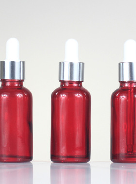 喷涂精油瓶透橙色 现货 30ml精华液瓶滴管瓶 化妆品瓶玻璃透黄瓶